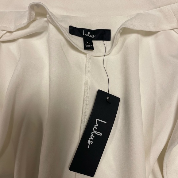 Lulus Career Girl Ivory Double Breasted Blazer White - Size XL - Picture 7 of 8